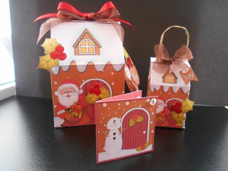 3D Xmas Santa Milk Carton Gingerbread House Treat Boxes by BECCY WILTON