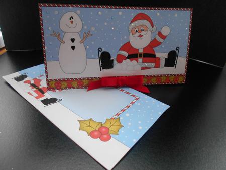Christmas Santa & Snowman Money or Gift Wallet Card Kit by BECCY WILTON