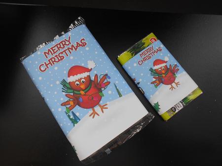 Christmas Robin's Xmas Lights Chocolate Wrapper by BECCY WILTON