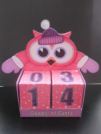3D Hoot Owl Sleeps 'til Santa Countdown Cube Set 3D Decoupag by BECCY WILTON
