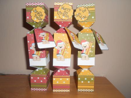 3D Livvy Bear Snowy Scene Christmas Cracker Boxes by BECCY WILTON