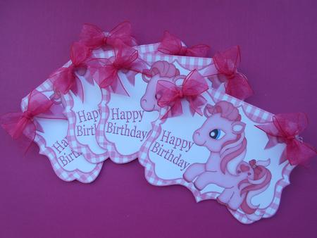 My Little Pink Pony with Bows Bracket Card by BECCY WILTON