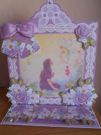 Lavender Fairy Lace Top Easel Card & Envelope Kit by BECCY WILTON