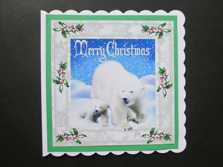 Lovely polar bears in the snow 8x8 by BELINDA ABRAHAM