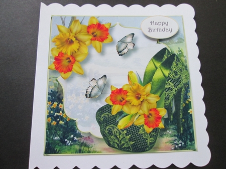 Scenic Shoes & Daffodils 8x8 by BELINDA ABRAHAM