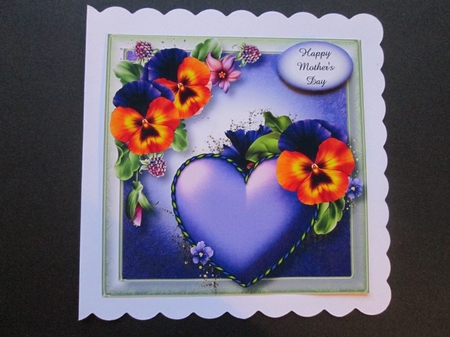 Fancy Hearts - Purple & Pansies 8x8 by BELINDA ABRAHAM