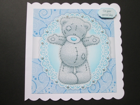 Gorgeous Standing Grey Bear 8x8 by BELINDA ABRAHAM