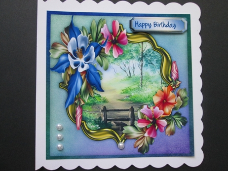 Garden Style on Shaped Mat by BELINDA ABRAHAM