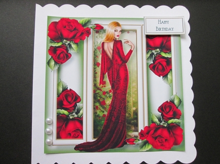 Elegance With Red Roses 8x8 by BELINDA ABRAHAM