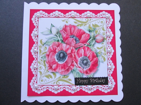 Beautiful Poppies and Gold Corners by BELINDA ABRAHAM
