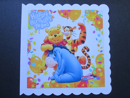 pooh and friends lets party in balloon 8x8 frame by BELINDA ABRAHAM