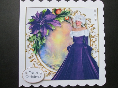 Elegant Christmas In Purple 8x8 by BELINDA ABRAHAM