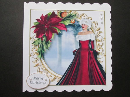 Elegant Christmas In Red 8x8 by BELINDA ABRAHAM