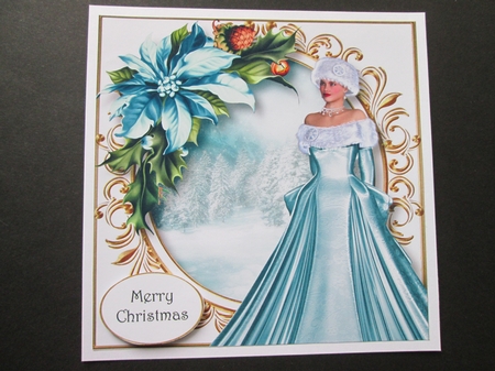 Elegant Christmas In Blue 8x8 by BELINDA ABRAHAM