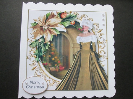 Elegant Christmas In Gold 8x8 by BELINDA ABRAHAM