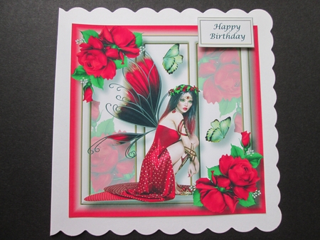 Fabulous Fairy - Red 8x8 by BELINDA ABRAHAM