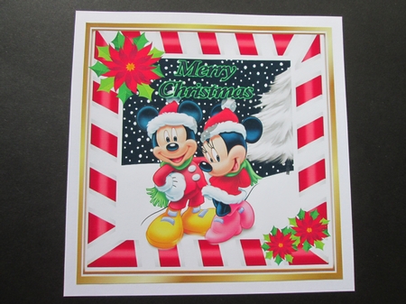  4 Cute minnie and mickey in the snow 8x8 card fronts mini kit by BELINDA ABRAHAM