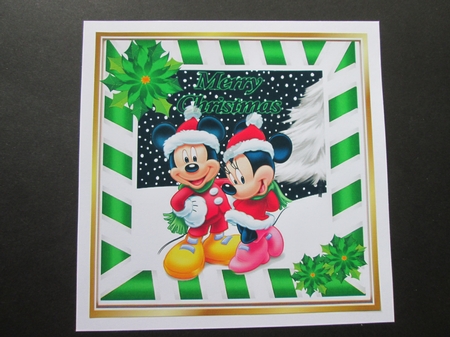  4 Cute minnie and mickey in the snow 8x8 card fronts mini kit by BELINDA ABRAHAM