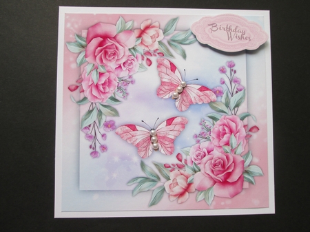 4,  Card Fronts , Roses and Butterflies by BELINDA ABRAHAM