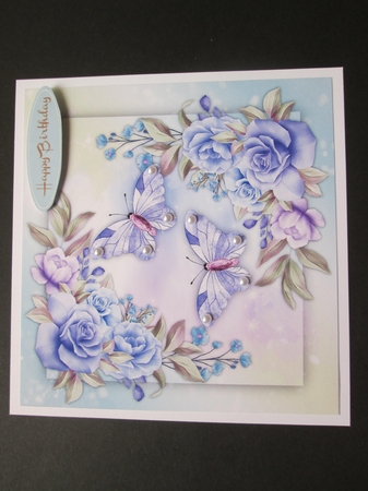 4,  Card Fronts , Roses and Butterflies by BELINDA ABRAHAM