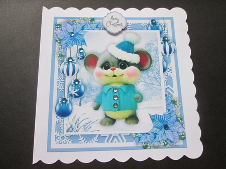 Adorable Mouse In A Hat 8x8  by BELINDA ABRAHAM