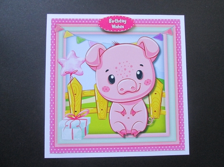 4, Cards , Cute Birthday Pigs  by BELINDA ABRAHAM