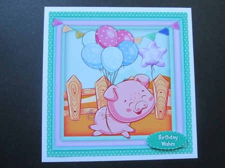 4, Cards , Cute Birthday Pigs  by BELINDA ABRAHAM