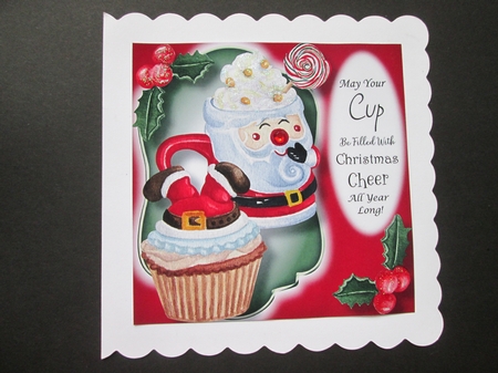 Christmas Hot Choc & Cupcake - Santa 8x8 by BELINDA ABRAHAM