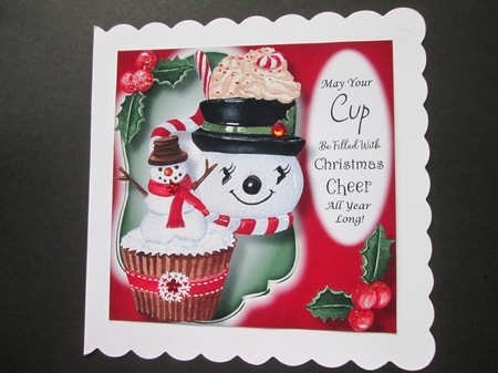 Christmas Hot Choc & Cupcake - Snowman 8x8 by BELINDA ABRAHAM
