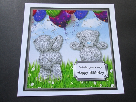 Tatty teddy with balloons by BELINDA ABRAHAM