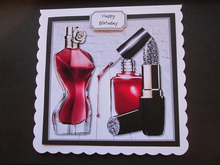 Perfume, lipstick and nail varnish by BELINDA ABRAHAM
