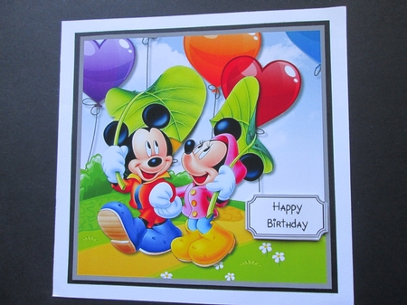 Mickey and Minnie love themed card topper for various occasions by BELINDA ABRAHAM