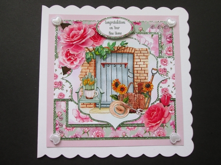 Crafts & Hobbies 16: Gardening 8 x 8 Quick Card Front with Sentiments by BELINDA ABRAHAM