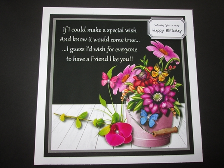 Flowers and Butterflies for Friend Birthday by BELINDA ABRAHAM