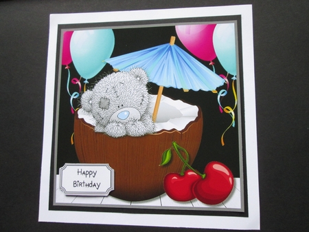 Tatty Teddy with Cocktail by BELINDA ABRAHAM
