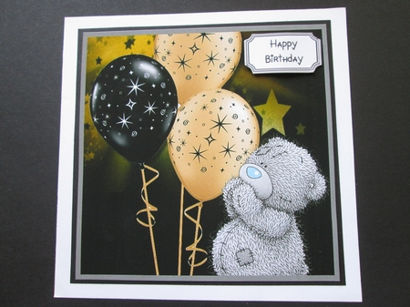 Tatty Teddy with Balloons by BELINDA ABRAHAM