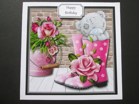 Tatty Teddy with Roses for Birthday, Mothers Day, Get Well Soon and other occasions by BELINDA ABRAHAM