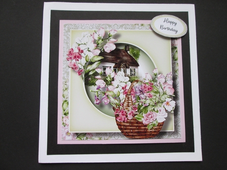 Basket Of Sweet Peas 8x8 by BELINDA ABRAHAM