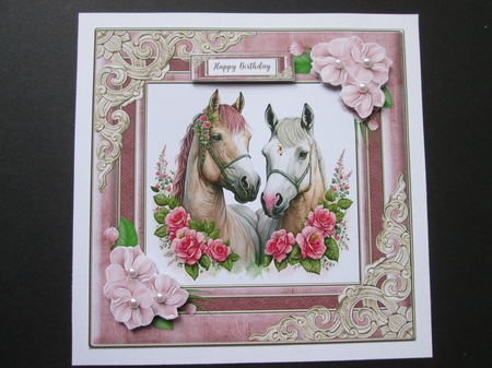 Lovely Watercolor Horses Valentine - Card Three by BELINDA ABRAHAM
