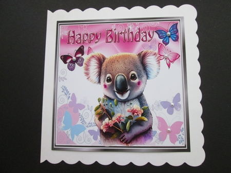  4 Cute Koala Bears with Butterflies 8x8 Mini Kit by BELINDA ABRAHAM