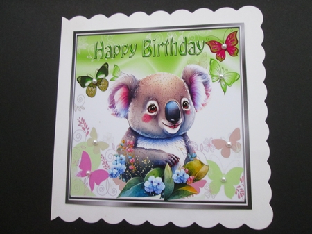  4 Cute Koala Bears with Butterflies 8x8 Mini Kit by BELINDA ABRAHAM