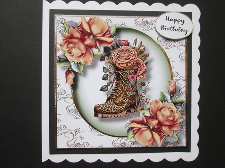 The Peach Roses Leopard Boot 8x8 by BELINDA ABRAHAM