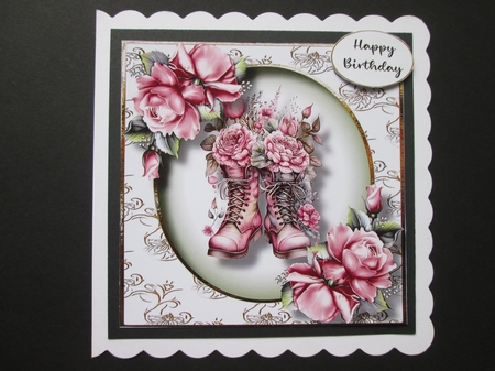 The Pink Roses Boot 8x8 by BELINDA ABRAHAM