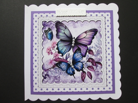  4 Pretty Purple Shades Of Butterflies With Polkadots 8x8 Mini Kit by BELINDA ABRAHAM