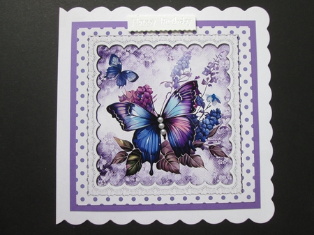  4 Pretty Purple Shades Of Butterflies With Polkadots 8x8 Mini Kit by BELINDA ABRAHAM