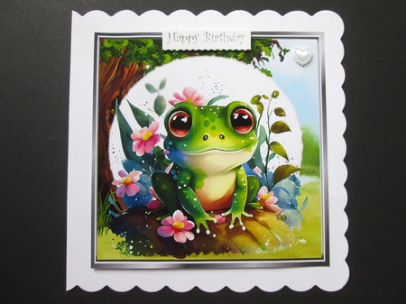  4 Cute Little Frogs in the Woodland 8x8 Cardfronts Mini Kit by BELINDA ABRAHAM