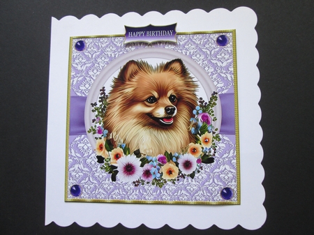 DOG IN A FLORAL WREATH by BELINDA ABRAHAM