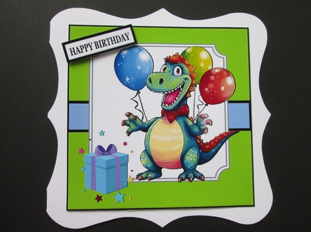 T-REX WITH BALLOONS by BELINDA ABRAHAM