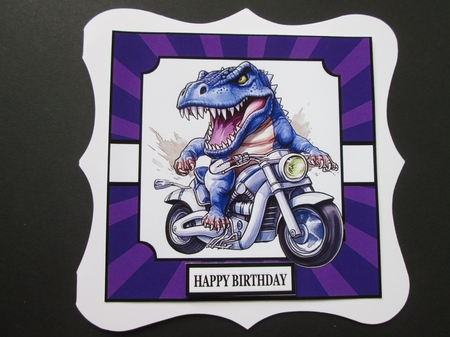 T-REX ON A MOTORBIKE 2 by BELINDA ABRAHAM