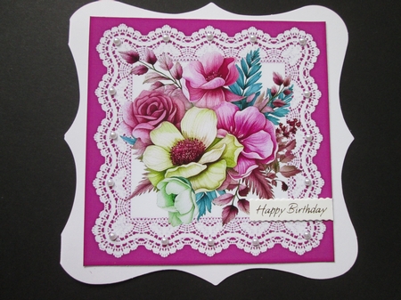 4 Pretty Pink And Lace With Pink/Shades Flowers 8x8 Mini Kit by BELINDA ABRAHAM